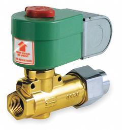 REDHAT Solenoid Valve: 2-Way, Normally Closed, 3/8 in Pipe Size, 110V AC/120V AC, With Junction Box (MPN JB8266D023L). Key specifications — Brand: REDHAT; Pipe Size: 3/8 in; Voltage: 120V AC; Coil Enclosure: With Junction Box.