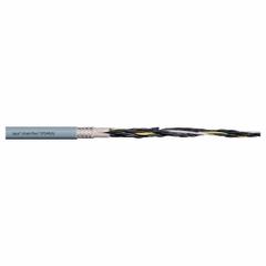 CHAINFLEX Control Cable: 20 AWG Conductor Size, 25 Conductors, PVC, Order by the Foot, Gray (MPN CF140US-05-25). Key specifications — Conductor Size: 20 AWG; Minimum Bend Radius Factor - Fixed: 7.5 x OD; Minimum Bend Radius Factor - Flexible: 8 x OD; Shielding: Shielded; Brand: CHAINFLEX.