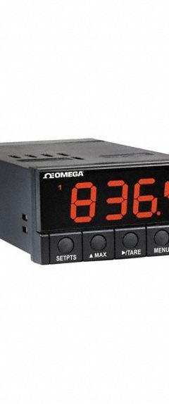 OMEGA Process Meter: 0 Display Span - Min, 9,999 Display Span - Max, 115 V AC, 24 V DC, 5 A @ 250V (MPN DP25B-E-A). Key specifications — Manufacturer Part Number: DP25B-E-A; Accuracy: +/-0.02%; Digital Display Screen Color: Red; Digital Display Screen Type: LED; NEMA Enclosure Rating: 4; Product Type: Thermocouple and RTD Panel Meter; Series: DP25B-E; Relay AC Contact Rating: 5 A @ 250V.