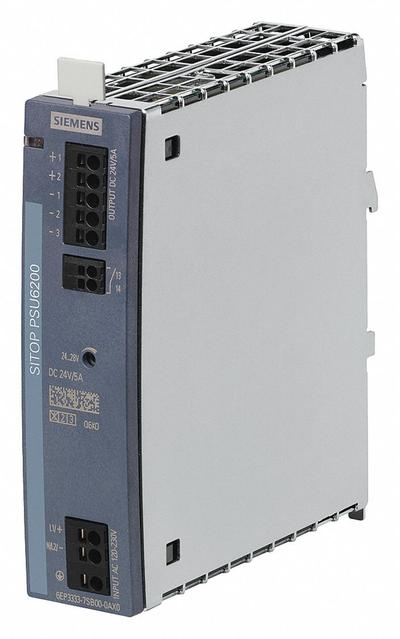 Siemens Stabilized Power Supply: DIN Rail, 120 W Output Power - Rated, 5 A Current - Output - DIN Rail Mount DC Power Supplies