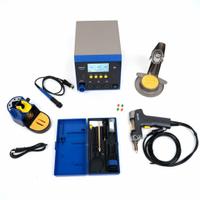 HAKKO Rework Solder/Desolder Station: 3 Channel, 400 W, ESD Safe (MPN FX973-010). Key specifications — Handpiece Style: Desoldering Gun; Manufacturer Part Number: FX973-010; ESD Safe: Yes; Brand: HAKKO.