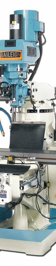 BAILEIGH Vertical Milling Machine: VM-949, 3 hp, 220V (MPN VM-949-1). Key specifications — attr1088193: BAILEIGH INDUSTRIAL; attr1099138: Variable; attr1088241: NT40.