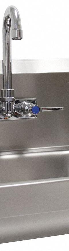ADVANCE TABCO Hand Sink: 1 Stations, 5 in Bowl Dp, 14 in Bowl Lg, 10 in Bowl Wd, Faucet Included (MPN 7-PS-66L). Key specifications — Includes Side Splash: Side Splash Included; Brand: ADVANCE TABCO.