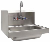 ADVANCE TABCO Hand Sink: 1 Stations, 5 in Bowl Dp, 14 in Bowl Lg, 10 in Bowl Wd, Faucet Included (MPN 7-PS-66L). Key specifications — Includes Side Splash: Side Splash Included; Brand: ADVANCE TABCO.