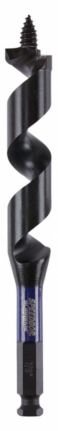 IRWIN Auger Drill Bit: 7/8 in Drill Bit Size, 7 1/2 in Overall Lg, 7/16 in Shank Hex Size (MPN IWAX3018). Key specifications — attr255259: Spur Auger; attr255260: High Speed Steel; attr255261: Black Oxide; attr277197: IRWIN.