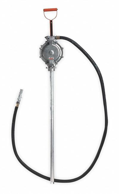 LINCOLN Hand Pump: Lever Action, Pump with Hose, Nozzle & Spout, Cast Iron Housing - Lever Handle Standard Drum Pumps