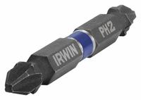IRWIN Double Ended Driver Bit: Imperial, Impact, PH2 – Phillips Bit Size and Type Side 1, Std, 2 PK (MPN IWAF32DEPH22). Key specifications — attr1132179: Hex; attr1110551: IRWIN; attr1132174: S2 Steel.