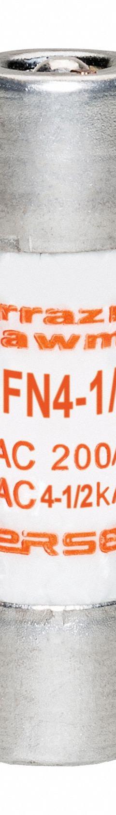 MERSEN Fuse: GFN Series, Midget, Time-Delay, 4.5 A, 250 V AC, 13/32 in x 1 1/2 in, Indicating (MPN GFN4-1/2). Key specifications — Series: GFN; Brand: MERSEN.