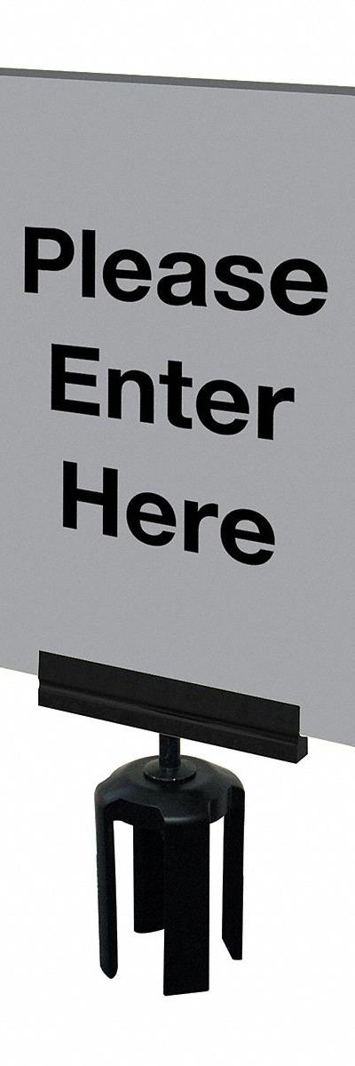 TENSABARRIER Acrylic Sign: Gray - Signs for Post Tops