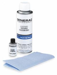 GENERAC Generator Touch Up Paint: Mfr Part # 5704. Key specifications — Brand: GENERAC; Manufacturer Part Number: 5704; Compatible with Series: Generac Aluminum Generator Enclosures; Product Type: Paint Kit.