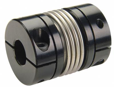 RULAND MANUFACTURING Motion Control Coupling: 20 mm Bore Dia 1, 20 mm Bore Dia 2, Aluminum - Clamp-On Bellows Shaft Couplings for Round Shafts
