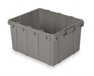 BUCKHORN Nesting Tote: 17.7 gal, 24 in x 20 in x 12 3/8 in, Gray, Lid Not Included - Nesting Totes