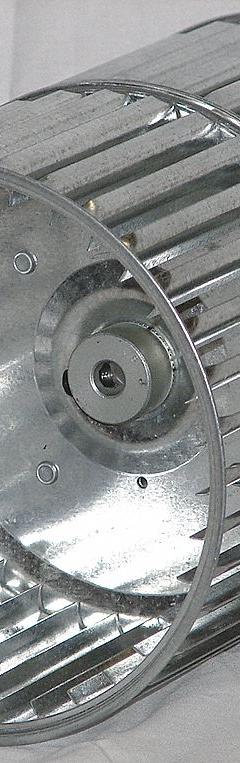 Blower Wheel: Forward-Curved, 6 5/16 in Dia, 5 7/16 in W, CW Hub End, Steel Wheel, 2 Inlets, Convex (MPN Q631-293/250D R). Key specifications — Manufacturer Part Number: Q631-293/250D R; Brand: REVCOR; Product Type: Blower Wheel; Rotation: CW Hub End.