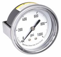 APPROVED VENDOR Panel-Mount Pressure Gauge: U-Clamp, 0 psi to 1,000 psi, 2 1/2 in Dial, Center Back (MPN 4CFA5). Key specifications — Accuracy: ±3-2-3%; Brand: APPROVED VENDOR; Vibration Resistance Properties: None; Gauge Wetted Parts: Brass / Bronze.
