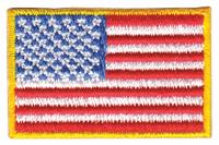 HEROS PRIDE Embroidered Patch: U.S. Flag, 1 1/2 in x 1 in, Gold, Plastic, Sew-On, Flag (MPN 0028). Key specifications — attr1074238: Sew-On; attr188498: 1-1/2 in x 1 in; attr188499: Gold; attr188500: Plastic; attr188503: U.S. Flag; attr193746: HEROS PRIDE.