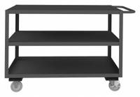 APPROVED VENDOR Utility Cart: 1,200 lb, 48 in L x 24 in W Shelf, 3 Shelves, Gray, Flat (MPN RSC-2448-3-BLU-95). Key specifications — Caster/Wheel Configuration: (2) Swivel; Brand: APPROVED VENDOR; Caster Wheel/Tread Material: Polyurethane.