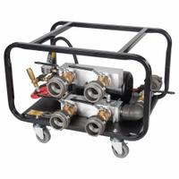 WHEELER-REX Fire Hose Tester: Four Outlet, 500 psi, 3 gpm, 1 hp, 2 1/2 in FNST Inlet, 115V AC (MPN 373040). Key specifications — Nameplate Voltage: 115V AC; Brand: WHEELER-REX; Phase: Single; Mounting Type: Roll Cage.