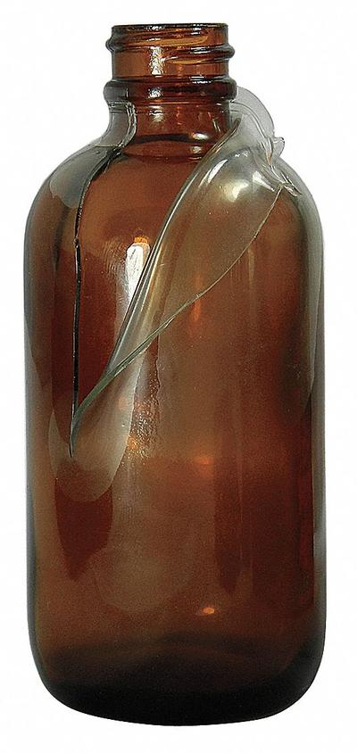 QORPAK Sampling Bottle: 120 mL, Amber, 22-400, No Closure, 128, No Closure - Safety Coated Narrow Mouth Round Glass Lab Bottles