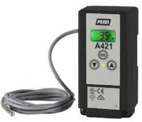 Temperature Control: Single Stages, Heat and Cool, -40°F to 212°F, Digital, 1, SPDT, 120V AC/240V AC (MPN A421ABC-02C). Key specifications — Variable Output Voltage: No; Manufacturer Part Number: A421ABC-02C; Product Type: Temperature Control; Application: Boiler Control; Brand: JOHNSON CONTROLS; Input Voltage: 120V AC; Compatible with Series: A99.