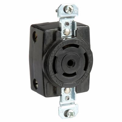 HUBBELL Locking Receptacle: Non-NEMA, Black, 250/600V AC, 10 A_20 A Current Rating - General Purpose Receptacles