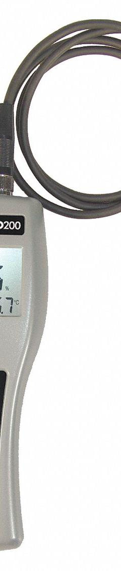 YSI Dissolved Oxygen Meter: Dissolved Oxygen/Temp, 200% DO Concentration - Max, 0.1% DO Resolution (MPN ODO200CC-01). Key specifications — Includes: Meter Probe and Cable Assembly; DO Accuracy: ±2% of The Reading or ±2% Air Saturation (Whichever is Greater); Temp Accuracy: ±0.3°C ±1 Digit; Brand: YSI; DO Resolution: 0.1%.