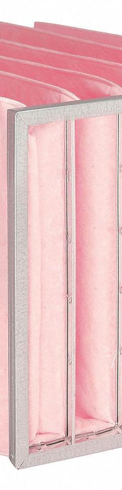 GRAINGER Pocket Air Filter: 20 in x 20 in x 29 in, MERV 13, Pink, Synthetic, 6 Pockets (MPN 2JVF6). Key specifications — Display Sell UOM: EA; Brand: GRAINGER; Media Material: Synthetic; Performance Rating: MERV 13.