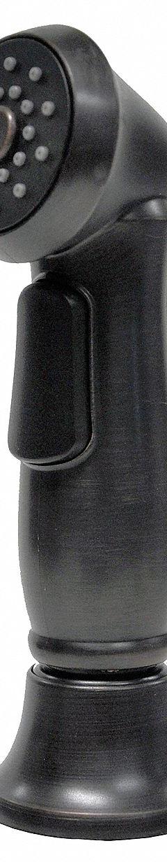 DANCO Kitchen Sprayer: Plastic, Oil Rubbed Bronze, 5 in Overall Lg, 1/2" Connection Size, NPSM (MPN 9D00010338). Key specifications — Inlet Connection Type: NPSM; Brand: DANCO; Connection Size: 1/2"; Color/Finish: Oil Rubbed Bronze; Includes: Guide; Material: Plastic; Product Type: Kitchen Sprayer.