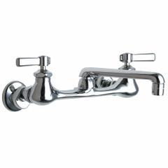 CHICAGO FAUCETS Straight Kitchen/Bathroom Faucet: Wall, Widespread, Cast Brass, Polished Chrome (MPN 540-LDXKABCP). Key specifications — Color/Finish: Polished Chrome; Series: 540; Includes: Mounting Hardware.