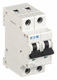 EATON IEC Supplementary Protector: 5 A Amps, 96V DC, 15kA at 415V AC, Lug, FAZ, 277/480V AC, C (MPN FAZ-C5/2). Key specifications — Terminal Connection: Lug; AC Voltage Rating: 277/480V AC; Curve Type: C; DC Voltage Rating: 96V DC; Max. AIR Rating: 15kA at 415V AC; Series: FAZ; Brand: EATON.