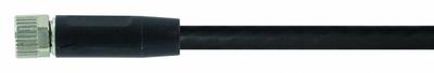 MURRELEKTRONIK Cordset: M8 Female Straight X Bare Wire, 4 Pins, Black, PUR, 5 m Cable Lg - Single-Ended Cordsets with PUR Jacket for Twisting Applications