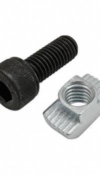 Bolt Assembly: M8 Size, 20 mm Thread Lg, Socket Head Cap, For 10.2 mm Slot Wd, 45 Series, 15 PK (MPN 75-3630-15). Key specifications — Fastener Type: T-Nut; Fastener Head Type: Socket Head Cap; Material: Steel; Finish: Zinc-Plated; T-Slot Fastener Type: Bolt Assembly; Threaded Hole Location: Single Center; Compatible Series: 80/20 45 Series; System of Measurement: Metric.