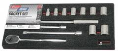 ABILITY ONE Socket Wrench Set: 1/2 in Drive, 17 Piece, 12-Point, SAE, 3/8 in to 1 1/8 in (MPN 5120-01-187-8433). Key specifications — attr1224269: 1/2 in; attr1204638: Drive Tools Included; attr1204650: 3/8 in to 1-1/8 in; attr1204673: Socket Bits Not Included; attr1204681: Wrenches Not Included; attr1204688: ABILITY ONE; attr1206170: Standard Sockets.