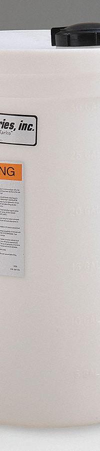 SNYDER INDUSTRIES Storage Tank: Single Wall, Vertical, 35 gal, Closed Top, 3/16 in Wall Thick, HDPE (MPN 1000110N97207). Key specifications — Construction Material: HDPE; Brand: SNYDER INDUSTRIES.