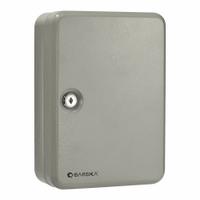 Key Cabinet: 48 Key Capacity, Single Key Lock, Steel, Gray, 10 in Ht, 7 in Wd, 3 in Dp, Wall Mount (MPN AX11692). Key specifications — Brand: BARSKA; Finish: Matte; Includes Key Tags: Includes Key Tags; Includes Mounting Hardware: Mounting Hardware Included; Color: Gray; Mounting Location: Wall; Material: Steel.