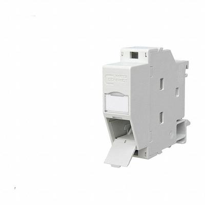 METZ CONNECT Rail-Mount Housing: Rail, Polyamide, 45° Mounting Angle, 1 Ports - Rail-Mount Housings for RJ45 Connectors