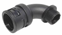 Elbow 90 Degrees: 1 in Nominal Size (MPN VPBRB-29N06). Key specifications — Item [MERCH]: 90° Sweeping Elbow; Fitting Material: Polyamide 6; Fitting Color: Black; Connection Type/Size: 1 in NPT; Brand: REIKU.