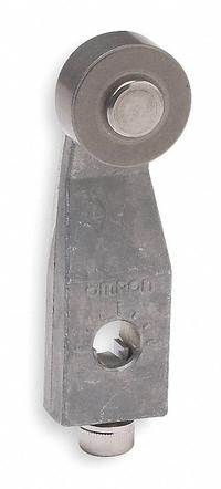OMRON Limit Switch Lever Arm: Roller Lever, Adj, 2.09 in Arm/Operator Lg - Max (MPN D4AA00). Key specifications — Brand: OMRON; Roller Position: Front; Actuator Style: Rotary Lever Roller.