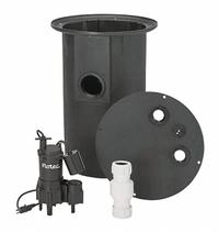 FLOTEC Sewage Pump System: 30 gal, 2/5 hp, 115V AC, 42.5 gpm Flow Rate @ 10' of Head, Base Model (MPN FP400C). Key specifications — Rated Voltage: 115V AC; Discharge Location: Top; Brand: FLOTEC; Switch: Piggyback Tether Float.