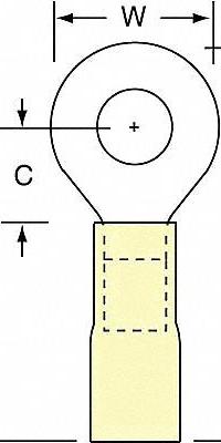 3M Ring Terminal: Yellow, Heat Shrink Insulation, 1/4 in Stud Size, 12 AWG to 10 AWG Wire Sizes (MPN MH10-14RK). Key specifications — Brand: 3M.