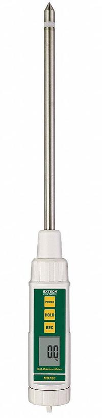 EXTECH Soil Moisture Tester: 0% Moisture Min, 50% Moisture Max (MPN MO750). Key specifications — Includes: Sensor Cap; Brand: EXTECH.