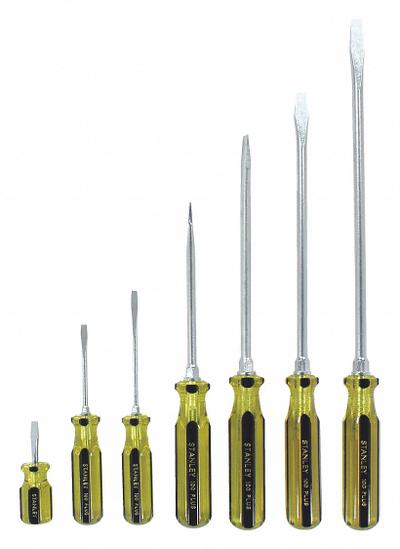 STANLEY Magnetized Tip Screwdriver Set: 1-10 Pieces, 7 Pieces, Slotted/Square Tip - General Purpose Screwdriver Sets