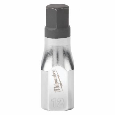 MILWAUKEE Socket: 3/8 in Drive Size, Hex Tip, 12 mm Tip Size, 2 3/16 in Overall Lg - Hex Bit Sockets