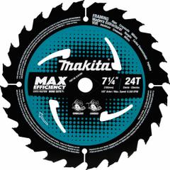 MAKITA Circular Saw Blade: 7 1/4 in Blade Dia., 24 Teeth, 0.06 in Cut Wd, 5/8 in Arbor Size, Framing (MPN B-61656). Key specifications — attr1116119: MAKITA; attr1145631: Wood.