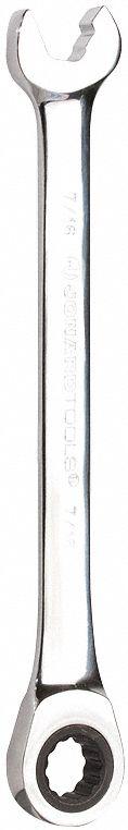 JONARD TOOLS Combination Wrench: Alloy Steel, Chrome, 7/16 in Head Size, 6 1/2 in Overall Lg (MPN ASW-R716). Key specifications — attr309600: 7/16 in; attr309611: Chrome; attr309610: Alloy Steel; attr309604: No; attr309612: No; attr309613: No; attr309615: Yes; attr324932: JONARD TOOLS.