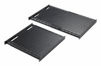 HOFFMAN Shelf: Provides a Support Surface for Equipment Mounted Within a 19 in Rack, Steel (MPN D19FVT69B). Key specifications — Finish: Powder Coated; Brand: HOFFMAN; Accessory Type: Shelf; Application: Provides a Support Surface for Equipment Mounted Within a 19 in Rack; Features: Mounts On to Rack Angles that Have EIA-Spaced Square Holes (375 in); Material: Steel.