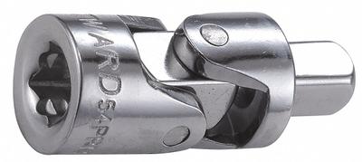 WESTWARD Universal Joint: 1/4 in Input Drive Size, 1/4 in Output Drive Size, Square - 1/4" Drive Hand Flex Socket Adapters