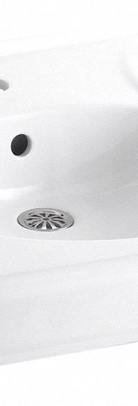 KOHLER Bathroom Sink: Brenham™, White, Vitreous China, 22 in Overall Lg, 19 3/4 in Overall Wd (MPN K-1997-SS1-0). Key specifications — Series: Brenham™; Includes: Wall Hanger; Color: White; Brand: KOHLER; Sink Type: Bathroom; Material: Vitreous China; Sink Material: Ceramic.
