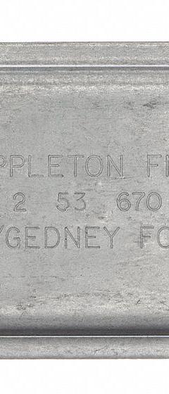 Covers for Conduit Access Fitting: Steel, FM7, 1 1/2 in Trade Size, Screw In (MPN APP570IG). Key specifications — Series: For Standard Body; Connection Type: Screw In; Hazardous Location: Yes; Material: Steel; For Use With: Appleton FM7 Unilet Conduit Outlet Bodies; Gasket Included: Yes; Includes: Screws; Standards: UL Listed E2527 for Class I, Division II.