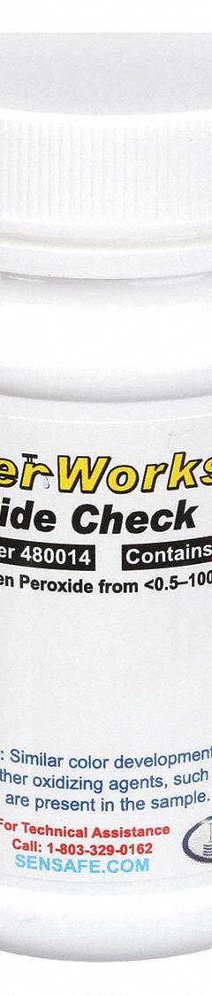 INDUSTRIAL TEST SYSTEMS Test Strips: Peroxide, 0.5 to 100 ppm Peroxide, Strip, 50 Tests, Peroxide (MPN 480014). Key specifications — Test Form: Strip; Brand: INDUSTRIAL TEST SYSTEMS; Parameter Measurements Included: 0.5 to 100 ppm Peroxide.