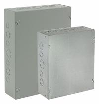 HOFFMAN Enclosure: Steel, 36 in x 36 in x 6 in, NEMA 1, Solid Cover, Screw On, Painted (MPN ASE36X36X6NK). Key specifications — Brand: HOFFMAN; Closure Method: Screws; Knockouts: Not Included.